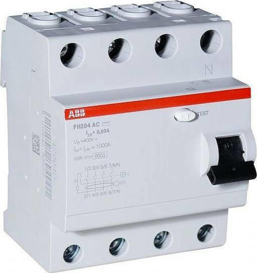 Abb Ρελέ Ράγας Διαρροής 40A Τετραπολικό με Τάση 400V 4x40A 30mA