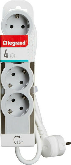 Legrand Πολύπριζο 4 Θέσεων με Καλώδιο 1.5m 694552