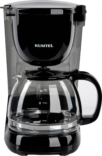 Kumtel HFCM-01 Καφετιέρα Φίλτρου 750W Μαύρη με Γυάλινη Κανάτα 1,25L