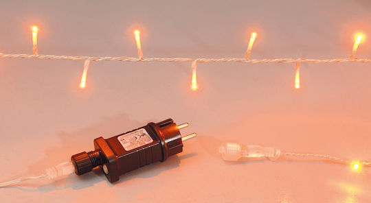 Lianos 80306 – 100 Χριστουγεννιάτικα Λαμπάκια LED 5m Θερμό Amber με Διάφανο Καλώδιο IP44
