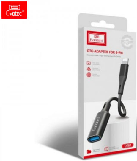 Earldom ET-OT81 Μετατροπέας Lightning σε USB-A 3.0 OTG Μαύρος