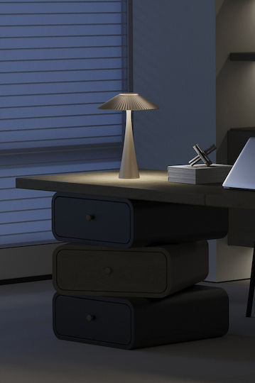 VK Lighting Μεταλλικό Πορτατίφ LED με Μαύρο Καπέλο και Βάση VK/04695/B/W  Κωδικός: 75169-009776 - μικρογραφία 2