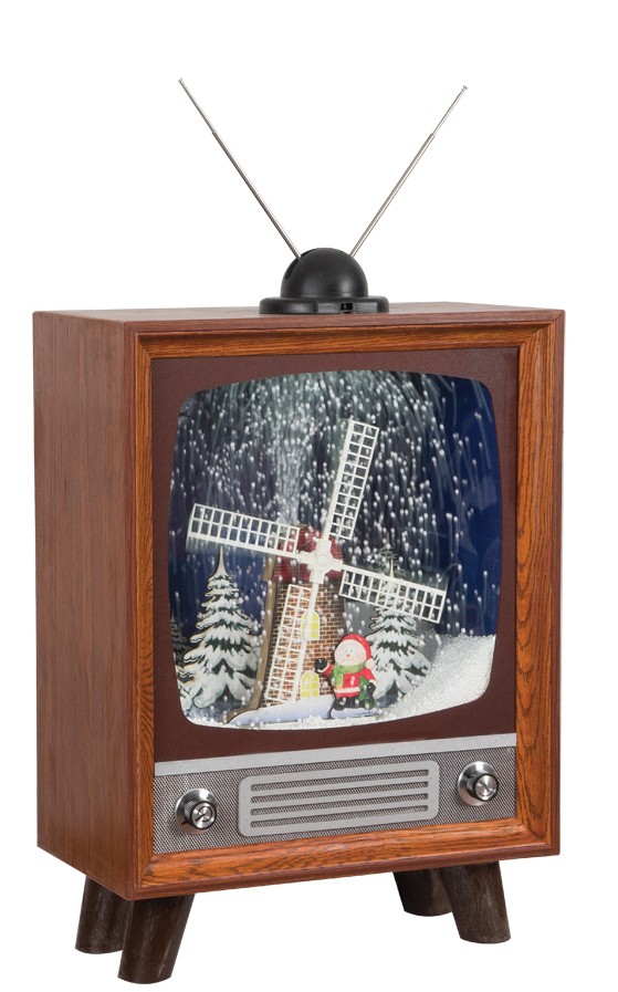 Χριστουγεννιάτικη Διακοσμητική TV με Φως, Μουσική και Χιόνι με Μετασχηματιστή IP20 38,5 x 20 x 53,5cm – 26184