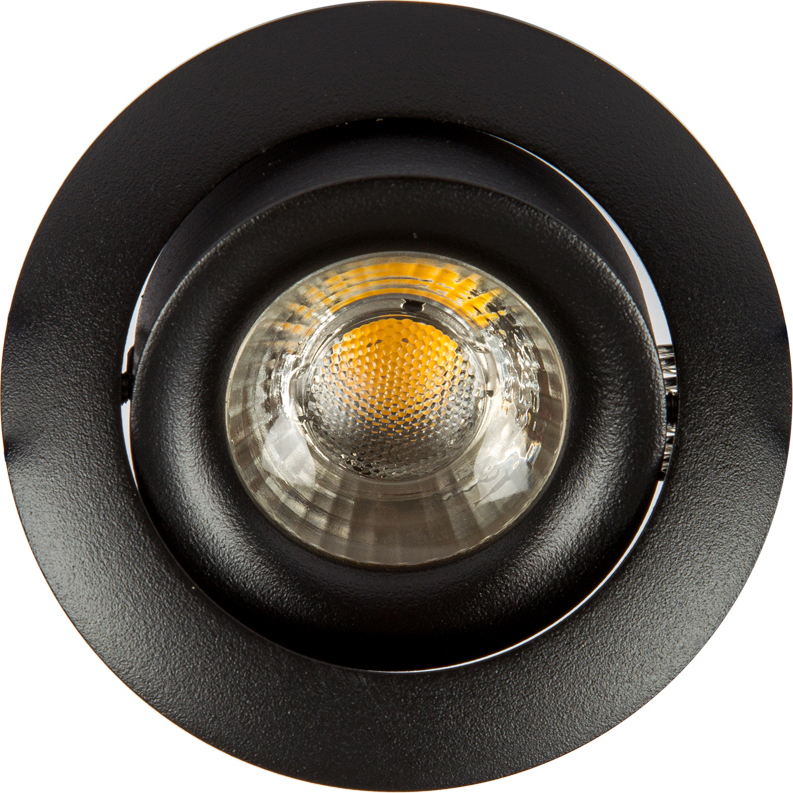 VK Lighting VK/03070/B Στρογγυλό Μεταλλικό Χωνευτό Σποτ με Ντουί GU10 Κινούμενο σε Μαύρο χρώμα 8.2x8.2cm