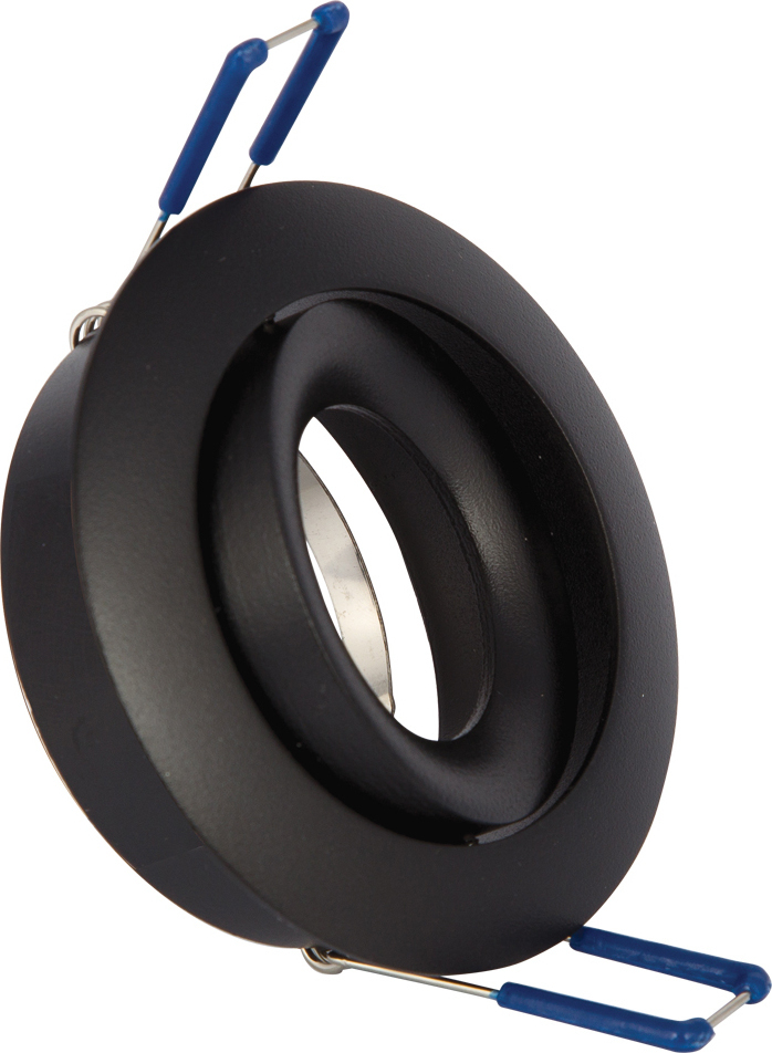 VK Lighting VK/03070/B Στρογγυλό Μεταλλικό Χωνευτό Σποτ με Ντουί GU10 Κινούμενο σε Μαύρο χρώμα 8.2x8.2cm - second view