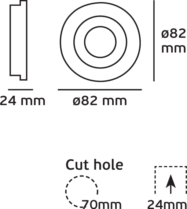 VK Lighting VK/03070/B Στρογγυλό Μεταλλικό Χωνευτό Σποτ με Ντουί GU10 Κινούμενο σε Μαύρο χρώμα 8.2x8.2cm - second view