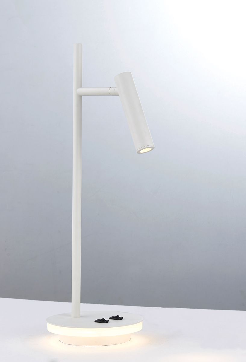 Φωτιστικό γραφείου LED, 220-240V, 3W &amp; 6W, 3200K, 480lm, CRI>70, IP20, ø18.5x45.5cm, λευκό  VK/04234/W/W 