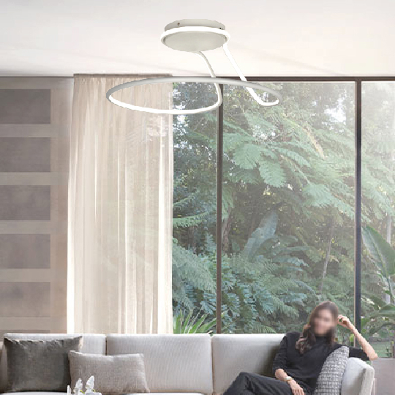 InLight Φωτιστικό οροφής LED 38W 3CCT (by switch on base) σε λευκό χρώμα D:50cm (6074-WH)