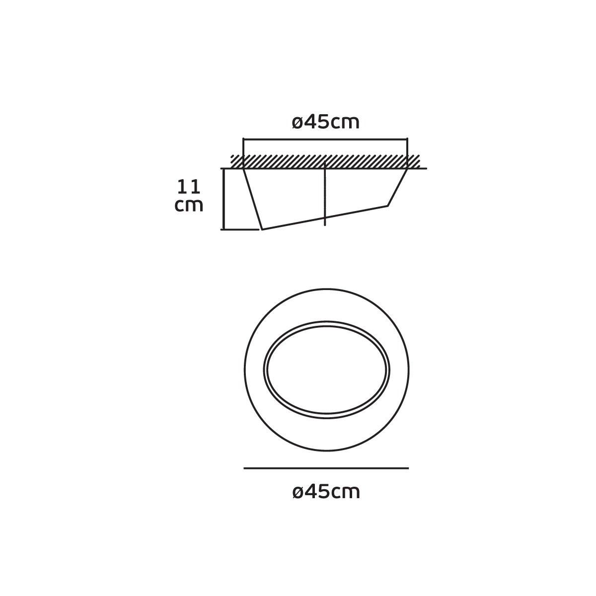 VK Lighting VK/04418CE/W/W/45 Μοντέρνα Μεταλλική Πλαφονιέρα Οροφής με Ντουί GU10 σε Λευκό χρώμα 45cm - second view