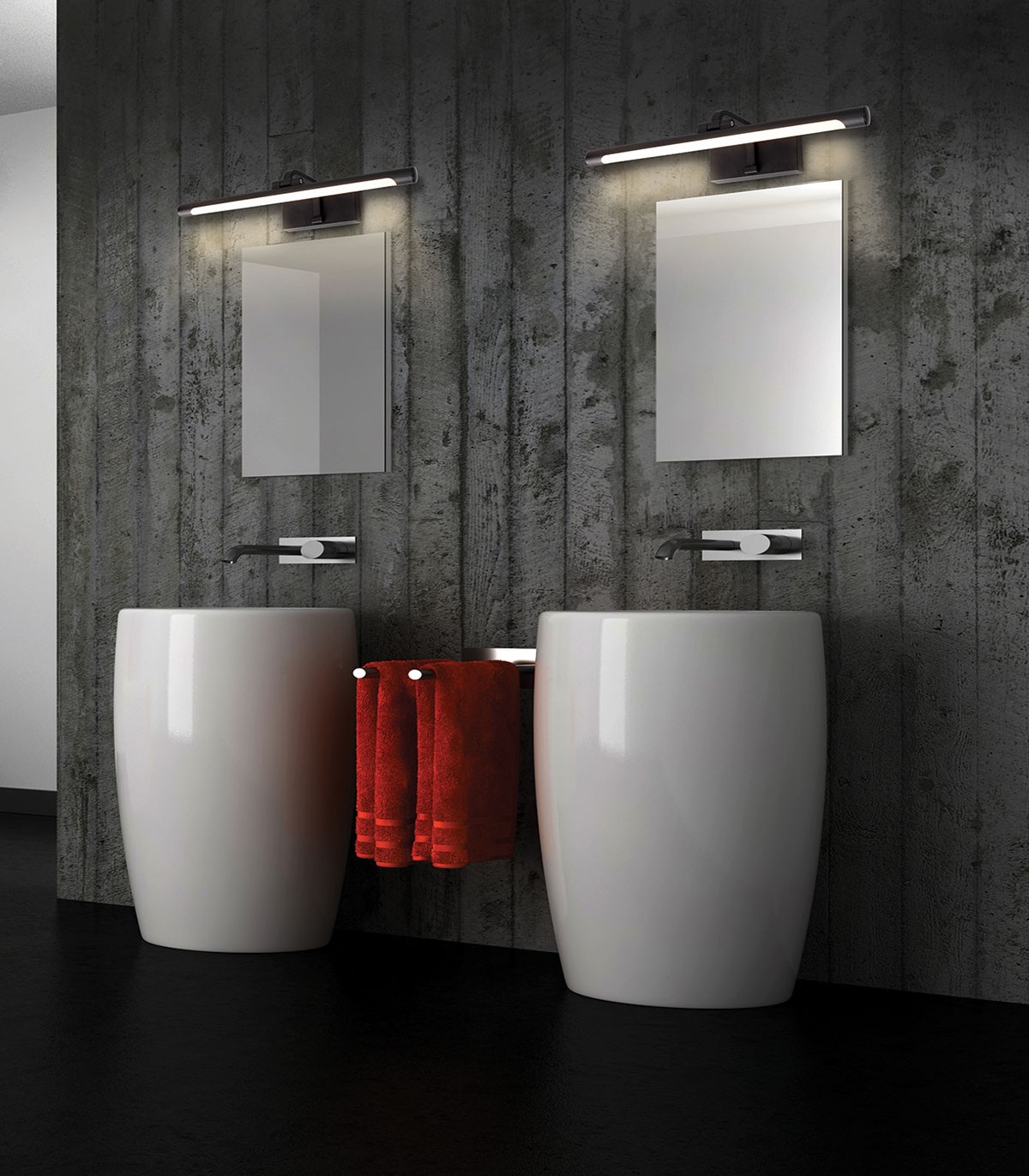 VK Lighting Φωτιστικό Τοίχου με Ενσωματωμένο LED και Φυσικό Λευκό Φως σε Μαύρο Χρώμα VK/04554/B/C/43  - second view