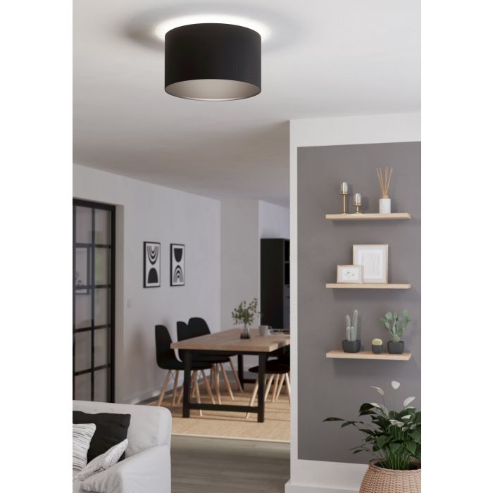 Eglo Μaserlo 1 Μοντέρνα Μεταλλική Πλαφονιέρα Οροφής με Ντουί E27 σε Μαύρο χρώμα 40cm 99041