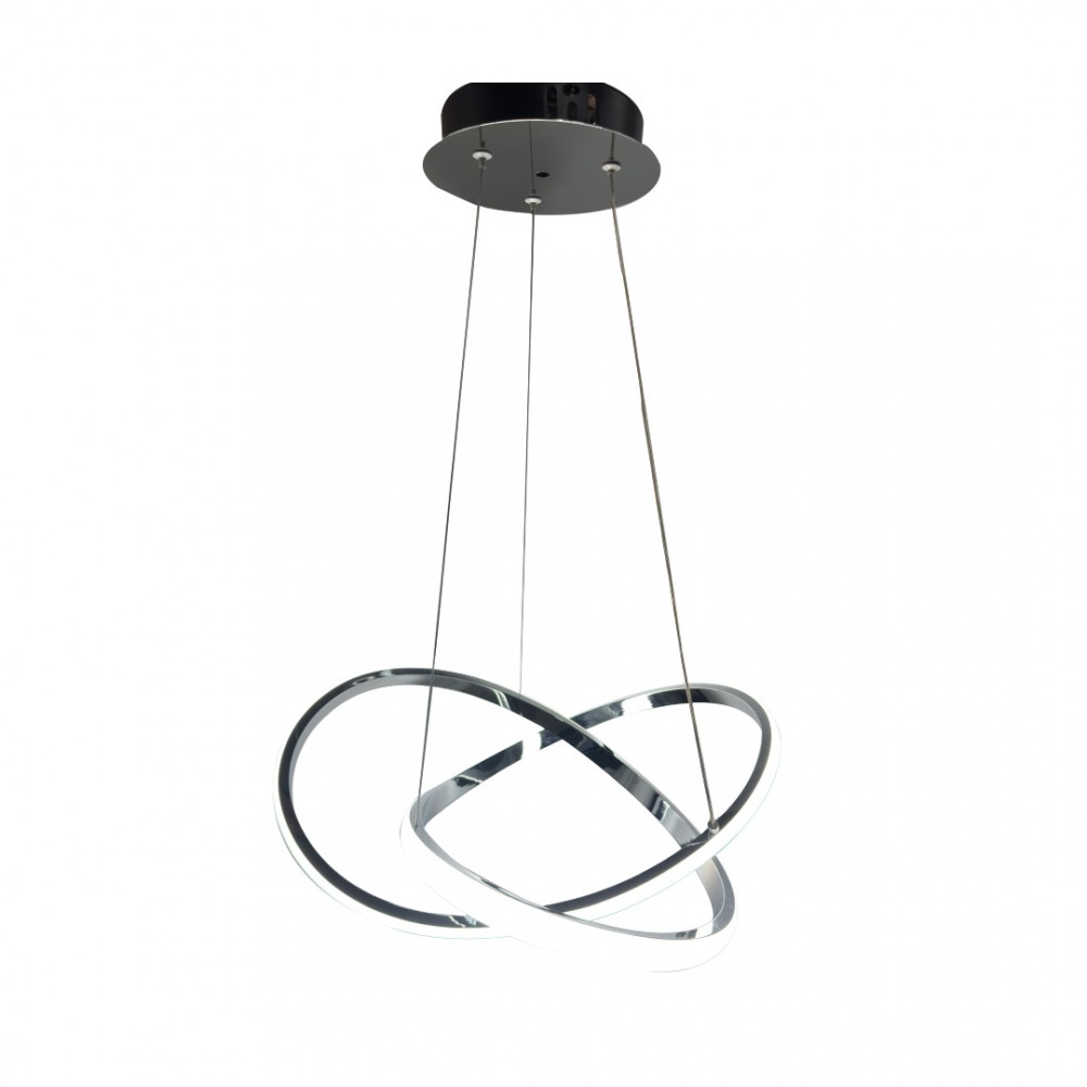 Κρεμαστό φωτιστικό LED 48W 3CCT (by switch on base) σε χρώμιο D:60cm (6082-CH) 