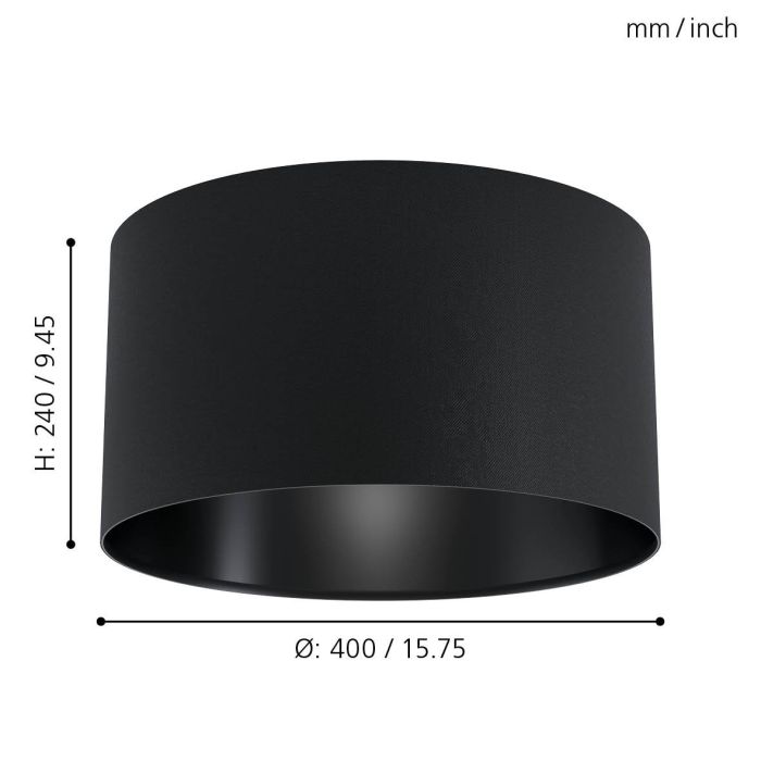 Eglo Μaserlo 1 Μοντέρνα Μεταλλική Πλαφονιέρα Οροφής με Ντουί E27 σε Μαύρο χρώμα 40cm 99041 - second view