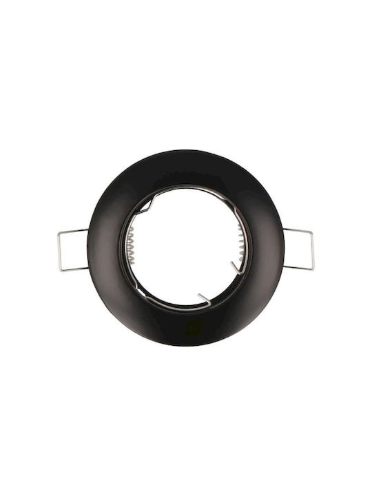 Σποτ χωνευτό σταθερό στρογγυλό GU10 μαύρο GEYER  SP60BL