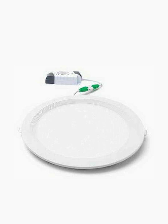 Geyer Στρογγυλό Χωνευτό LED Panel Ισχύος 24W με Φυσικό Λευκό Φως 22.5x22.5εκ. LPLC24S