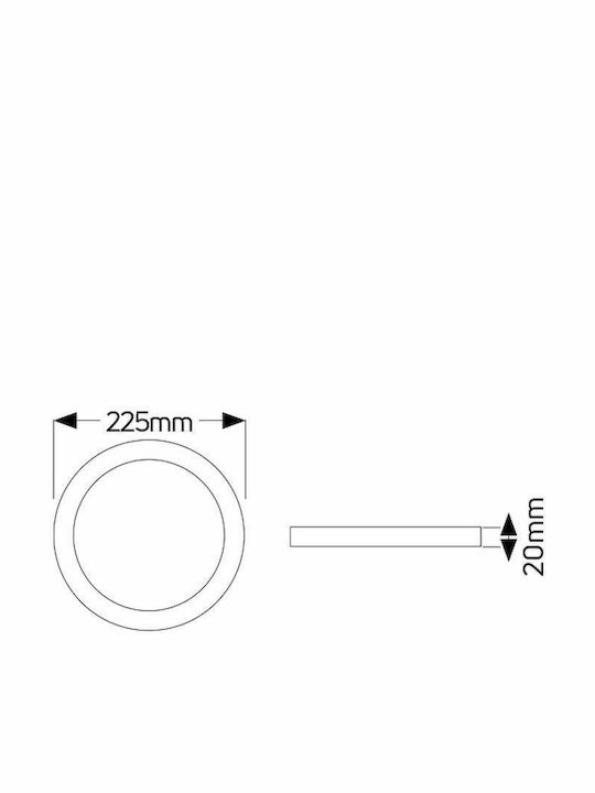 Geyer Στρογγυλό Χωνευτό LED Panel Ισχύος 24W με Φυσικό Λευκό Φως 22.5x22.5εκ. LPLC24S - second view