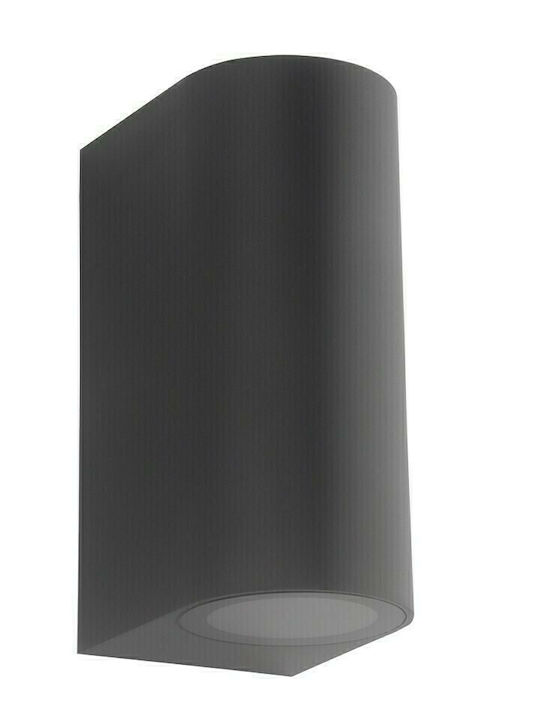 VK Lighting VK/01108/WA/B Επιτοίχιο Σποτ Εξωτερικού Χώρου GU10 σε Μαύρο Χρώμα