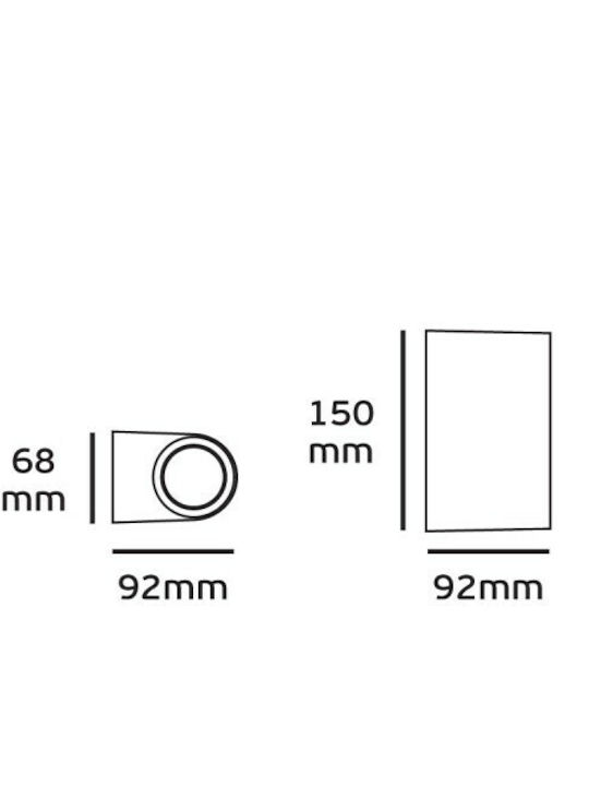 VK Lighting VK/01108/WA/B Επιτοίχιο Σποτ Εξωτερικού Χώρου GU10 σε Μαύρο Χρώμα - second view