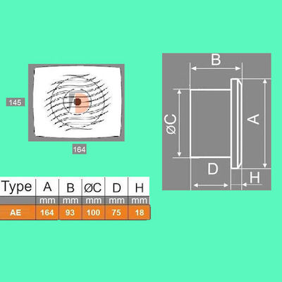 Mmotors Aerotron Aec-100 101-7988 Επιτοίχιος Εξαεριστήρας Μπάνιου 100mm Λευκός - second view
