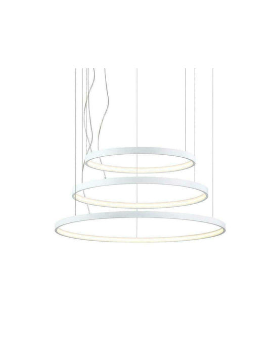 VK Lighting VK/04407PE/W/W/3C Κρεμαστό Φωτιστικό LED με Θερμό Λευκό Φως Λευκό