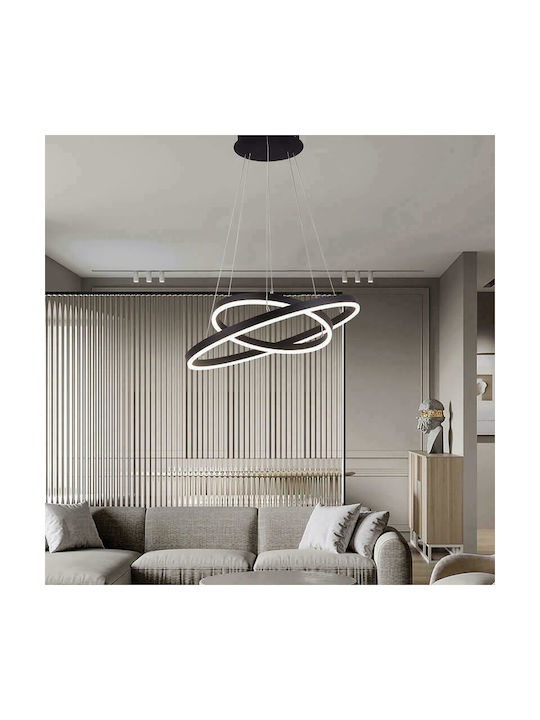 VK Lighting Κρεμαστό Φωτιστικό LED με Θερμό Λευκό Φως Μαύρο