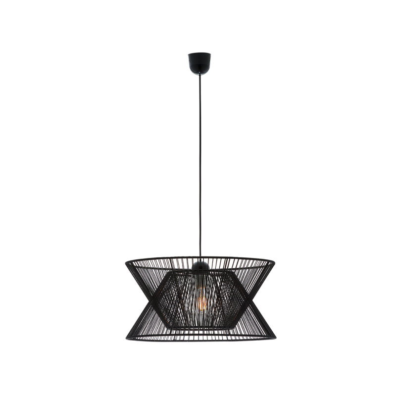 Φωτιστικό Κρεμαστό Μονόφωτο Ø45εκ.Σχοινί Μαύρο χρώμα Vokef Argela 4203700