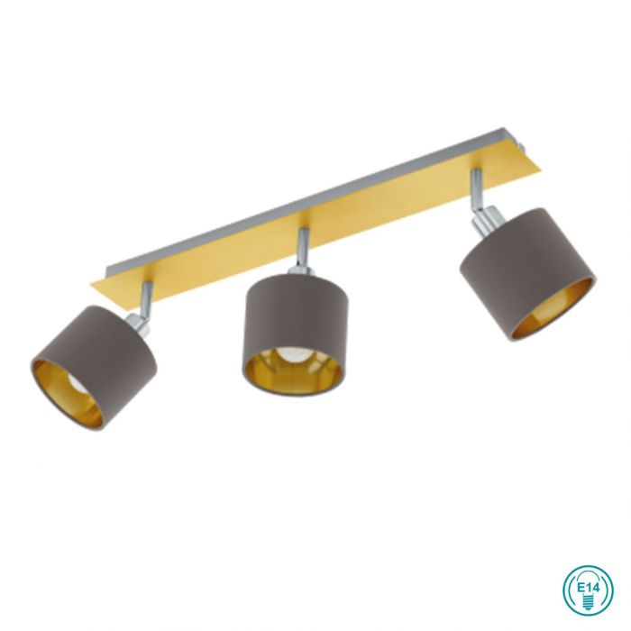 Eglo Valbiano Τριπλό Σποτ με Ντουί E14 σε Χρυσό Χρώμα 97538