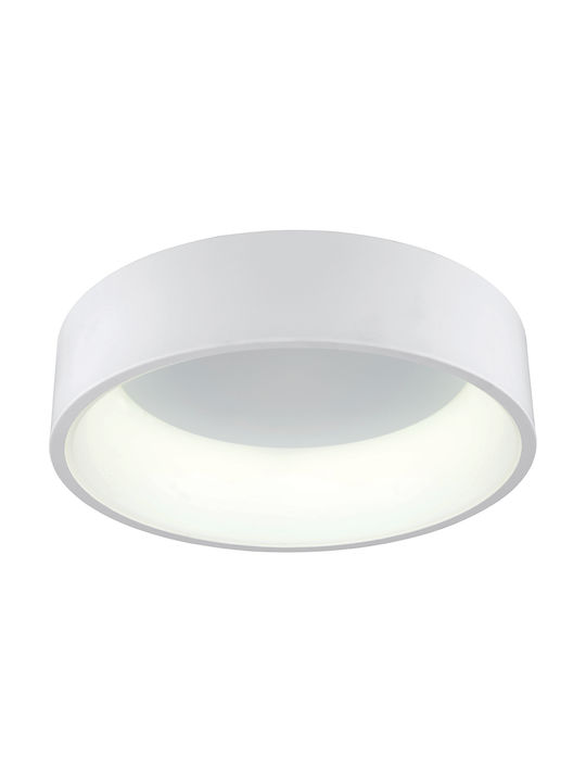 VK Lighting VK/04129CE/W/W Μοντέρνα Μεταλλική Πλαφονιέρα Οροφής με Ενσωματωμένο LED σε Λευκό χρώμα 45.5cm