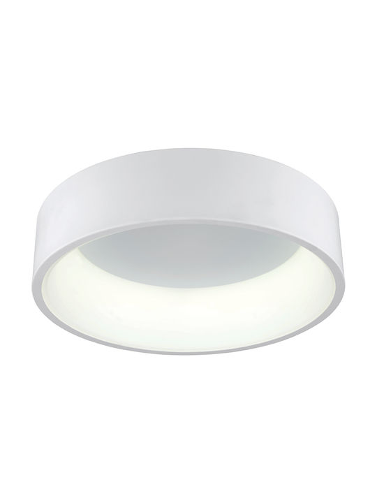 VK Lighting VK/04130CE/W/W Μοντέρνα Μεταλλική Πλαφονιέρα Οροφής με Ενσωματωμένο LED σε Λευκό χρώμα 60cm