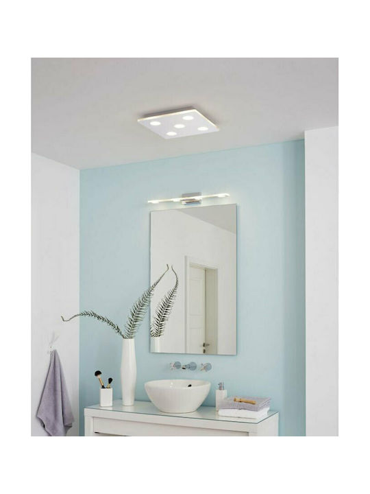 Eglo Cabus Μοντέρνα Μεταλλική Πλαφονιέρα Οροφής με Ενσωματωμένο LED σε Ασημί χρώμα 35cm 96939