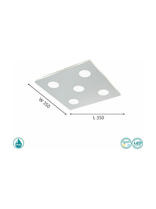 Eglo Cabus Μοντέρνα Μεταλλική Πλαφονιέρα Οροφής με Ενσωματωμένο LED σε Ασημί χρώμα 35cm 96939 - second view