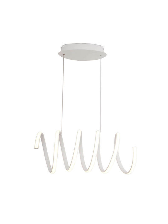 Atman Malaga Μοντέρνο Κρεμαστό Φωτιστικό με Ενσωματωμένο LED σε Λευκό Χρώμα Κωδικός: LEG-10490-WH - second view