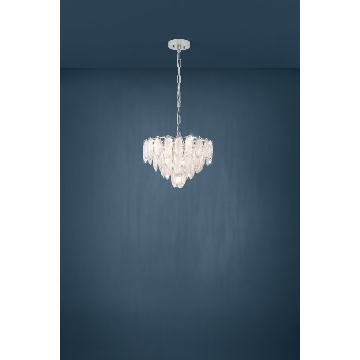 Eglo Carvario Μοντέρνο Κρεμαστό Φωτιστικό Πολύφωτο σε Ασημί Χρώμα 39721