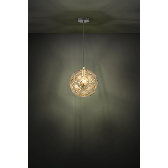 Eglo Skoura Μοντέρνο Κρεμαστό Φωτιστικό Μονόφωτο με Ντουί E27 σε Χρυσό Χρώμα 39754