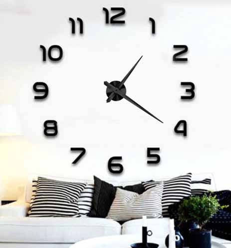 ΡΟΛΟΪ ΤΟΙΧΟΥ ΜΕ ΝΟΥΜΕΡΑ ΜΕΓΑΛΟ DIY WALL CLOCK LARGE ΜΑΥΡΟ