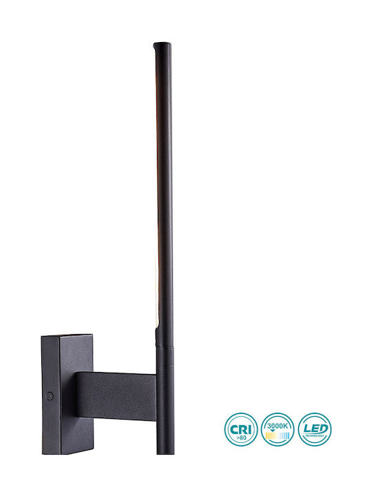 Viokef Nido Μοντέρνο Φωτιστικό Τοίχου με Ενσωματωμένο LED και Θερμό Λευκό Φως σε Μαύρο Χρώμα Πλάτους 14.5cm