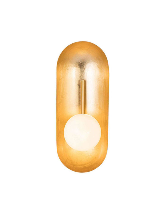 Zambelis Lights Leaf Μοντέρνο Φωτιστικό Τοίχου με Ντουί G9 σε Χρυσό Χρώμα Πλάτους 32cm 22059