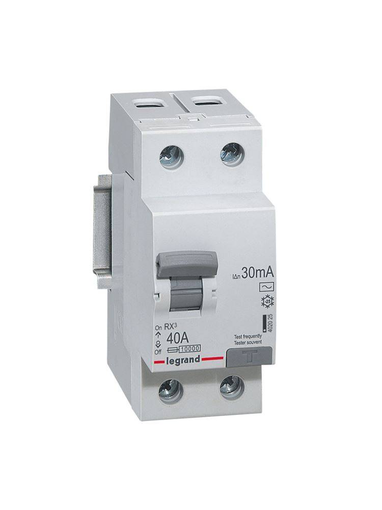 LEGRAND 2Ρ 40Α 30mA Ρελέ Διαφυγής Μονοφασικό (Διακόπτης διαρροής) RX3 402025