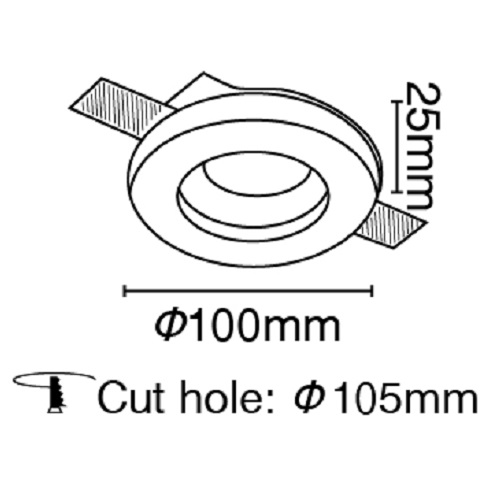 Χωνευτό γύψινο φωτιστικό στρόγγυλο ρηχό GU10 VK/09004 - second view