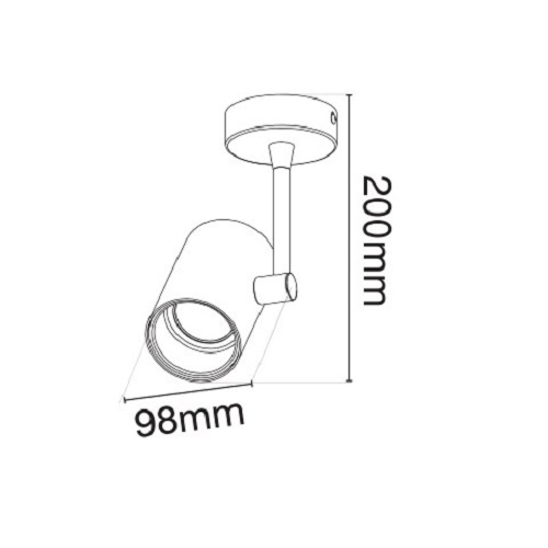 Σποτ αλουμινίου οροφής GU10 35W μαύρο-χρυσό VK/03094CE/BGD - second view