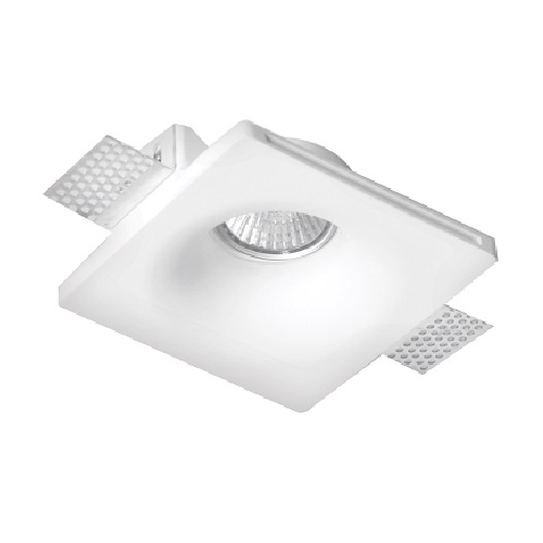 Χωνευτό γύψινο φωτιστικό τετράγωνο ρηχό GU10 VK/09029