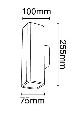 Απλίκα τοίχου γύψινη ορθογώνια 2ΧGU10  VK/09019 - second view