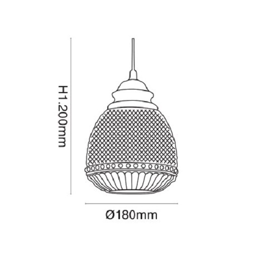 Φωτιστικό κρεμαστό γυάλινο Φ180 E27 VK/03068/PE - second view