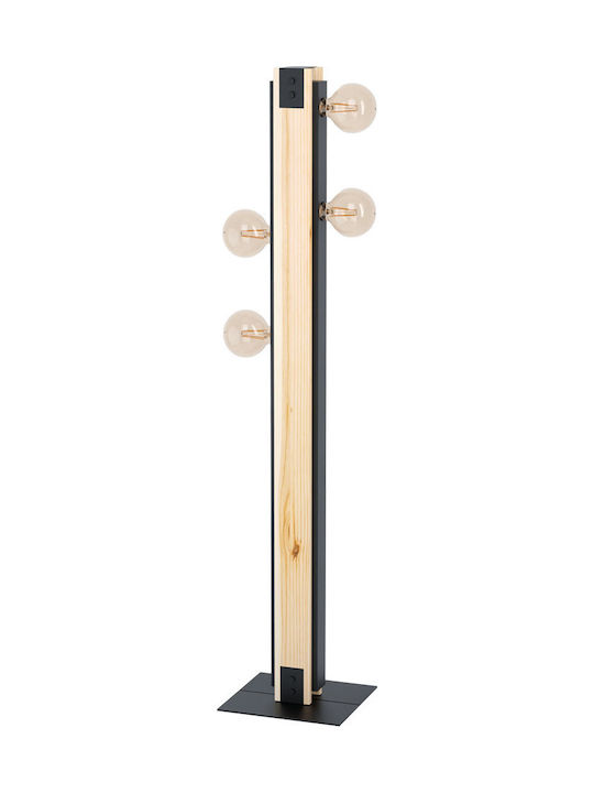 Eglo 43471 Layham Vintage Φωτιστικό Δαπέδου Υ127.5εκ. με Ντουί για Λαμπτήρα E27 σε Μαύρο Χρώμα