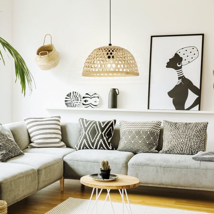 Eglo Claverdon Κλασικό Κρεμαστό Φωτιστικό Μονόφωτο με Ντουί E27 σε Μπεζ Χρώμα 43253