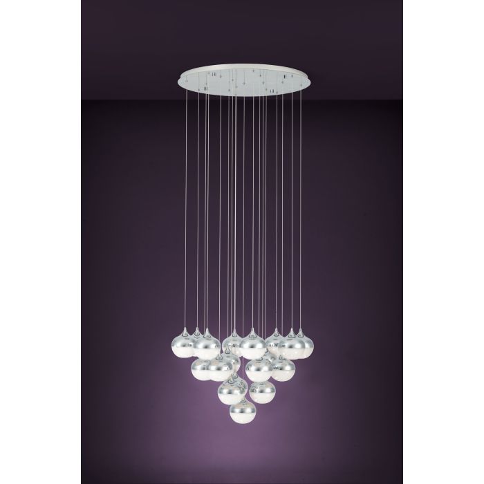 Eglo Mioglia Μοντέρνο Κρεμαστό Φωτιστικό με Ενσωματωμένο LED σε Ασημί Χρώμα 39528