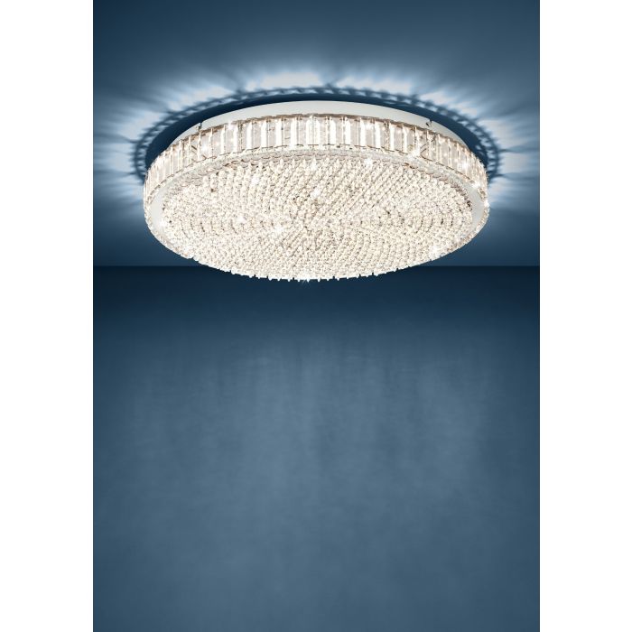Eglo Balparda Μοντέρνα Πλαφονιέρα Οροφής με Ενσωματωμένο LED και Κρύσταλλα σε Ασημί χρώμα 39747