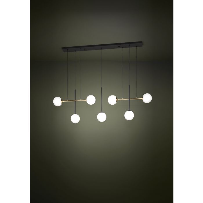 Eglo Paz Μοντέρνο Κρεμαστό Φωτιστικό Πολύφωτο Ράγα για 7 Λαμπτήρες E14 Πολύχρωμο  390178