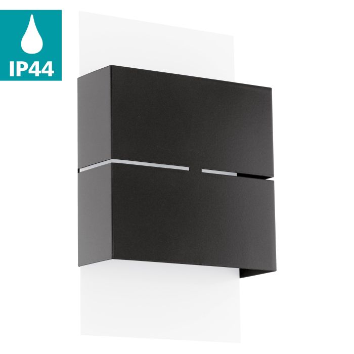 Eglo Kibea Στεγανή Επιτοίχια Πλαφονιέρα Εξωτερικού Χώρου με Ενσωματωμένο LED σε Μαύρο Χρώμα 93254 - second view