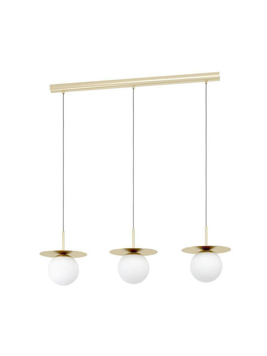 Eglo Arenales Μοντέρνο Κρεμαστό Φωτιστικό Τρίφωτο Ράγα με Ντουί E27 σε Μπρούτζινο Χρώμα   39953